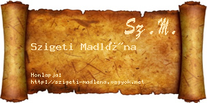 Szigeti Madléna névjegykártya